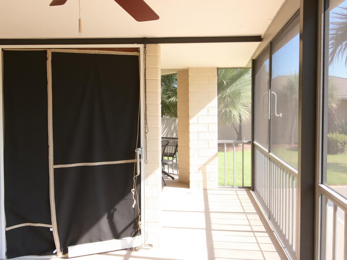 Lanai rescreen & door rebuild before repair